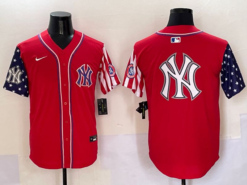 Men New York Yankees Blank Red a generation of national flags Jointly Name 2025 Nike MLB Jersey style 31->new york yankees->MLB Jersey